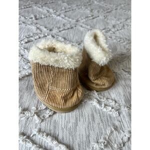 Build A Bear Workshop BABW Tan Brown Corduroy Boots Sheering Shoes